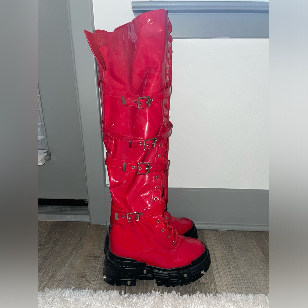 Knee high platform boots